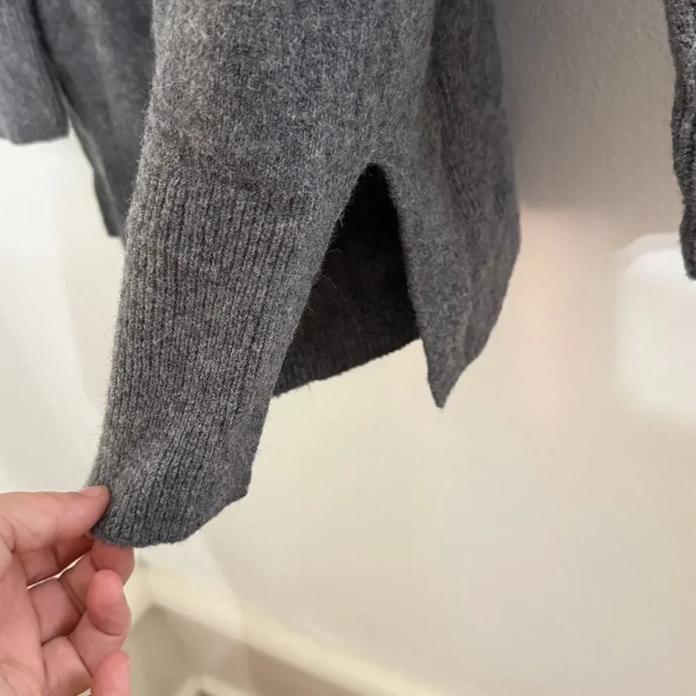 MADEWELL Cardigan Open Front Wool Alpaca Blend Womens Small Gray Cozy Walker - Picture 4 of 9